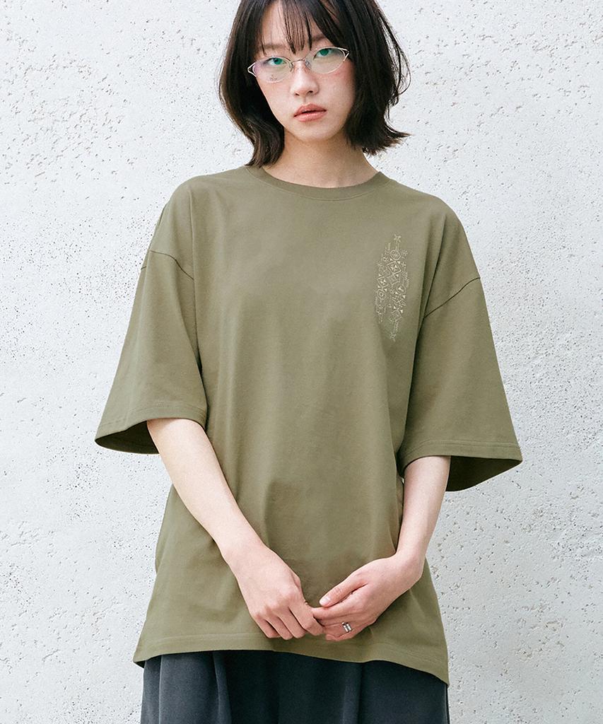 GAKKAI UNIONS Sunshine Embroidered Short Sleeve T-Shirt Olive