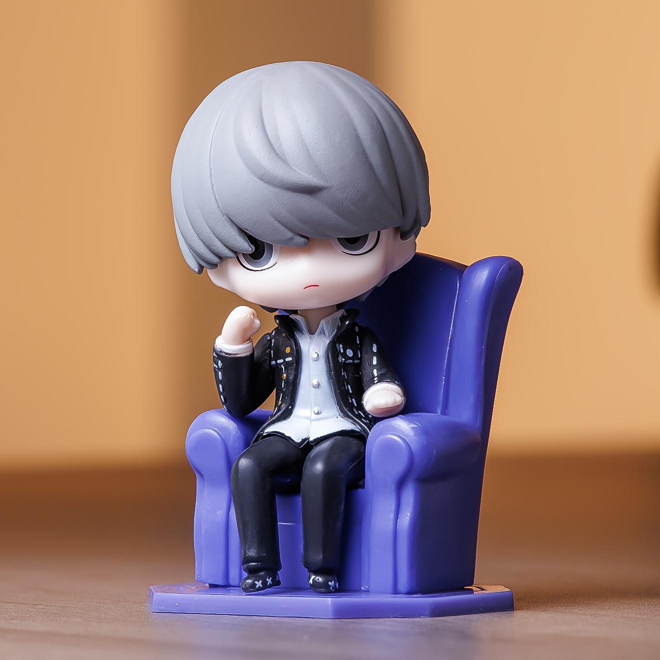 PERSONA Q Amamiya Ren Yuuki Makoto Yu Narukami Figur Statue Anime Zubehör Auto Schmuck Heim Schmuck Klein grau