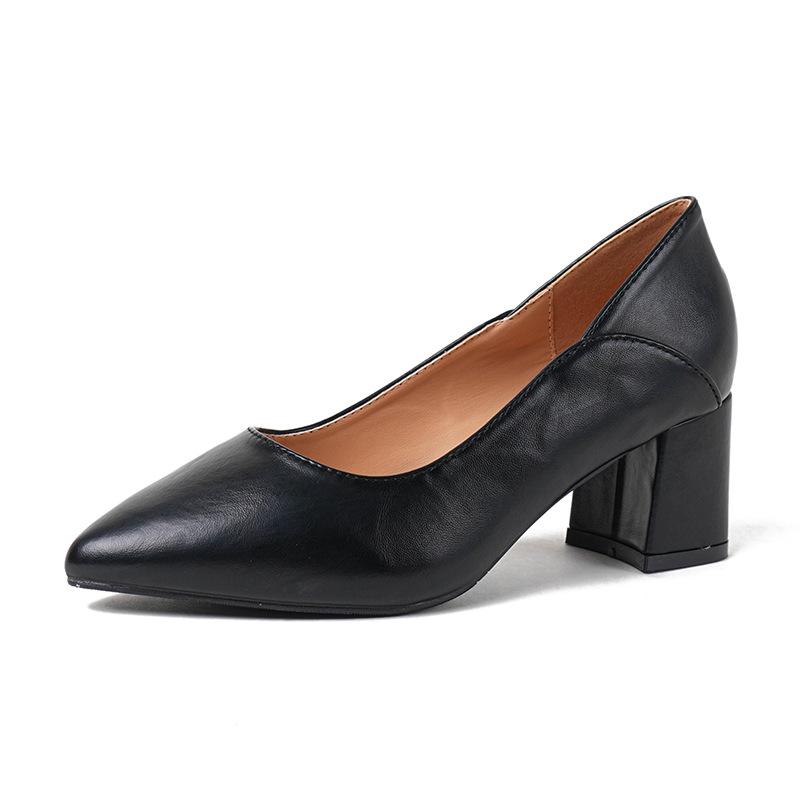 

Женские универсальные вечерние туфли на массивном среднем каблуке с французским острым носком, осень/зима 2025 39