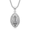 New Hot Selling Hip Hop Jewelry Titanium Steel Gold-Plated Football Pendant Necklace