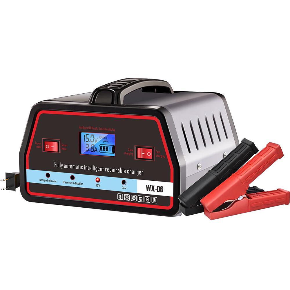 12V/24V Universal Pure Copper Car Battery Charger - High Power, Automatic Intelligent Repair.