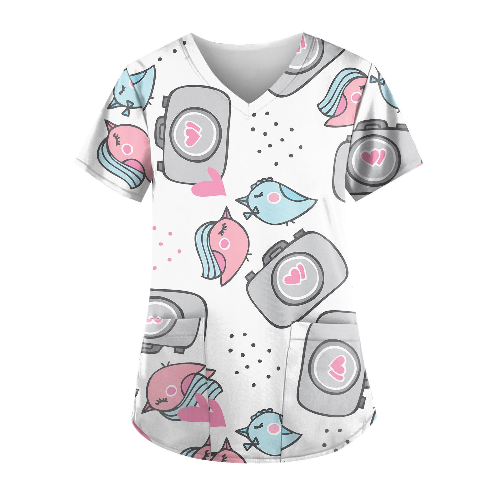 

Женские топы с v-образным вырезом и короткими рукавами с персонализированным принтом, рабочие футболки ко Дню святого Валентина XL белый