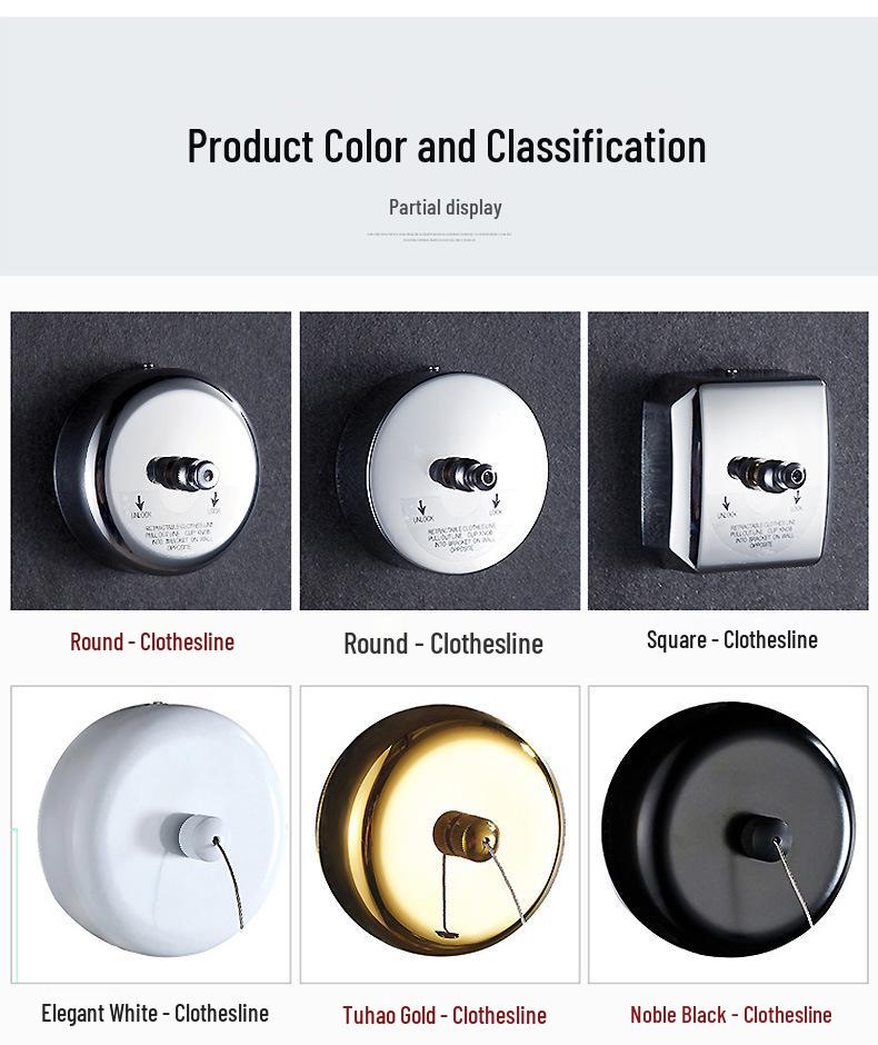 Invisible No-Drill Retractable Clothesline - Indoor/Outdoor, Stainless Steel & Nylon Drying Rope.