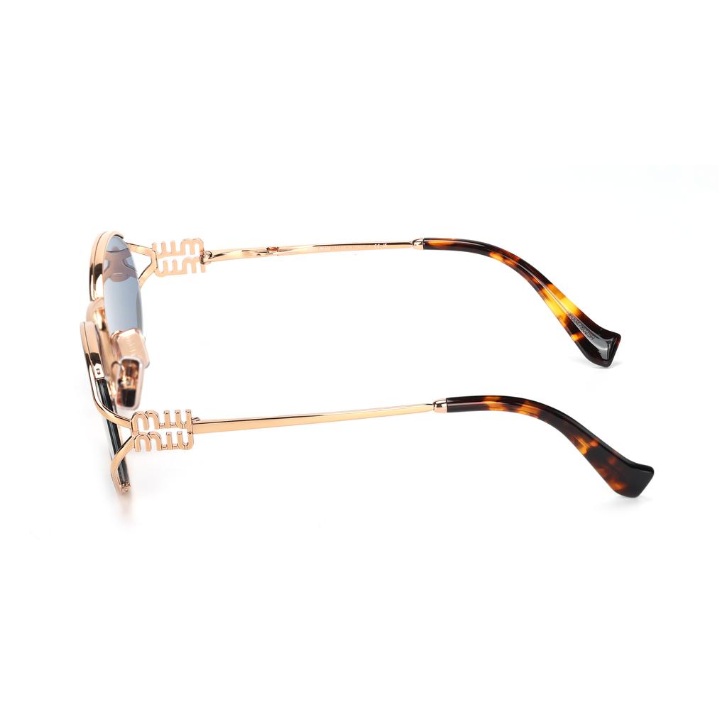 MIU MIU Logo Cutout Design Metal Oval Sunglasses Women Sunglasses Rose-Gold SMU52YEZVFF01V1C054
