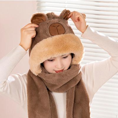 3 In 1 Animal Hat with Scarf And Gloves for Women Winter Use