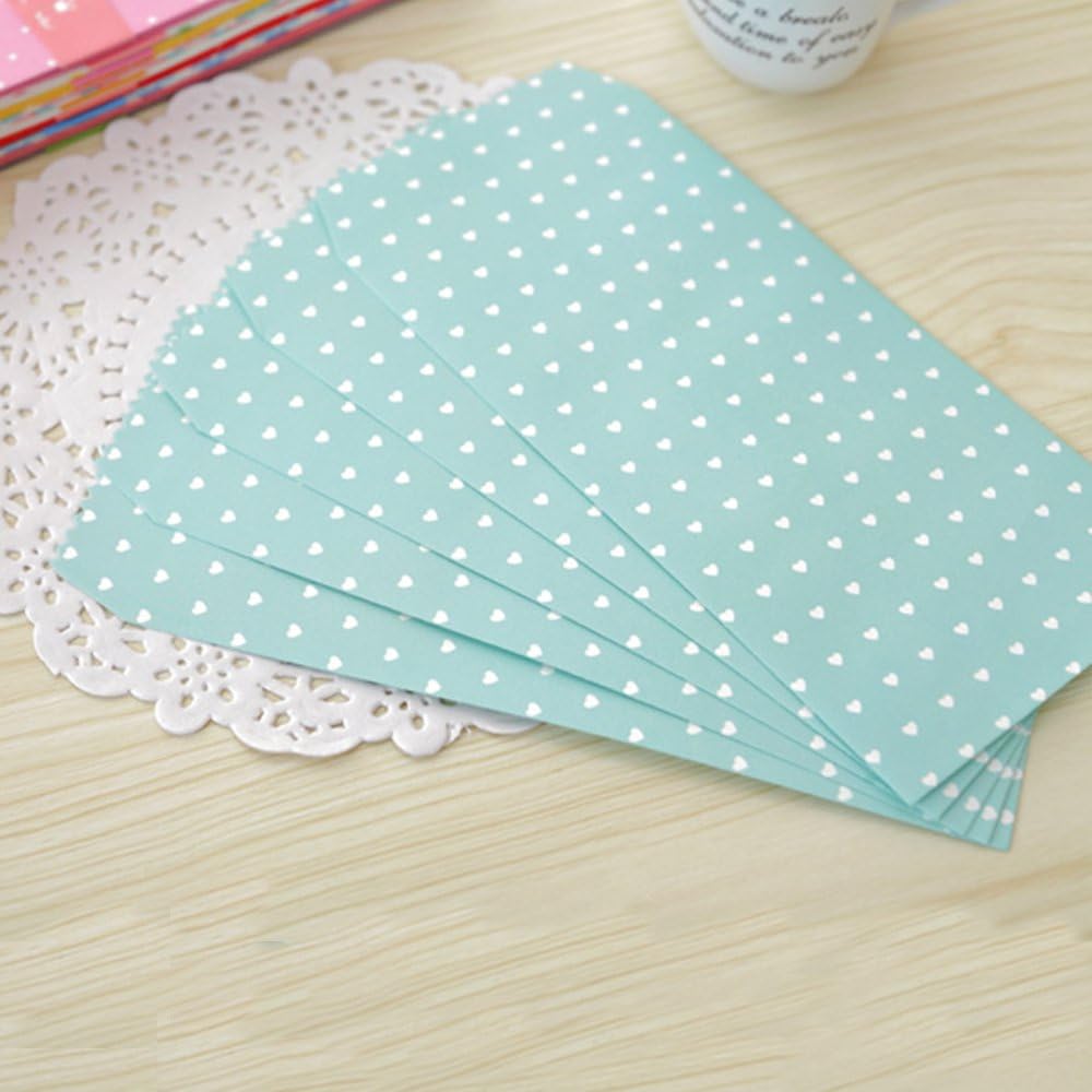 SCStyle Paquete de 50 sobres de colores de 3.35 x 6.89 pulgadas 10 sobres de diseño único tarjetas de regalo tarjetas postales coloridas