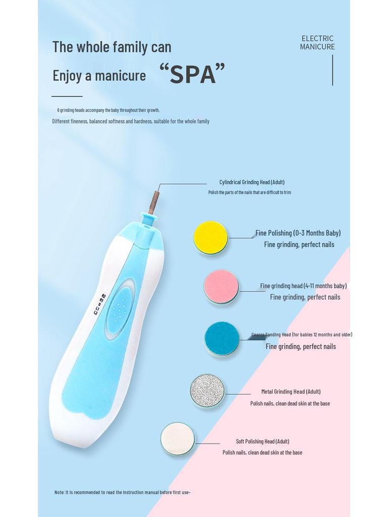 Multifunctional Baby Electric Nail File & Anti-Scratch Clippers Set