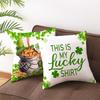 St. Patrick's Day Pillowcase, Nordic Peach Skin Velvet Printed Pillow Cover, Nordic Irish National Day Sofa Pillow