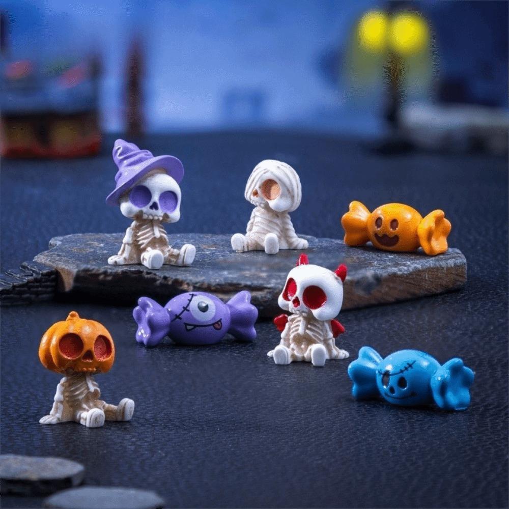 8 Pcs/Set Halloween Figurines Halloween Figurines Miniature Resin Craft Halloween Party