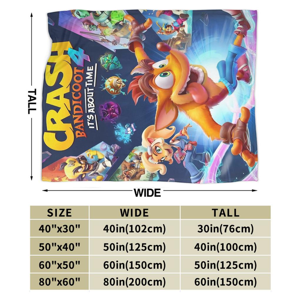 Crashs Bandicoots Blankets Soft Fluffy Plush Throw Blanket For Children Bedroom Flannel Bedspread Bed Cover