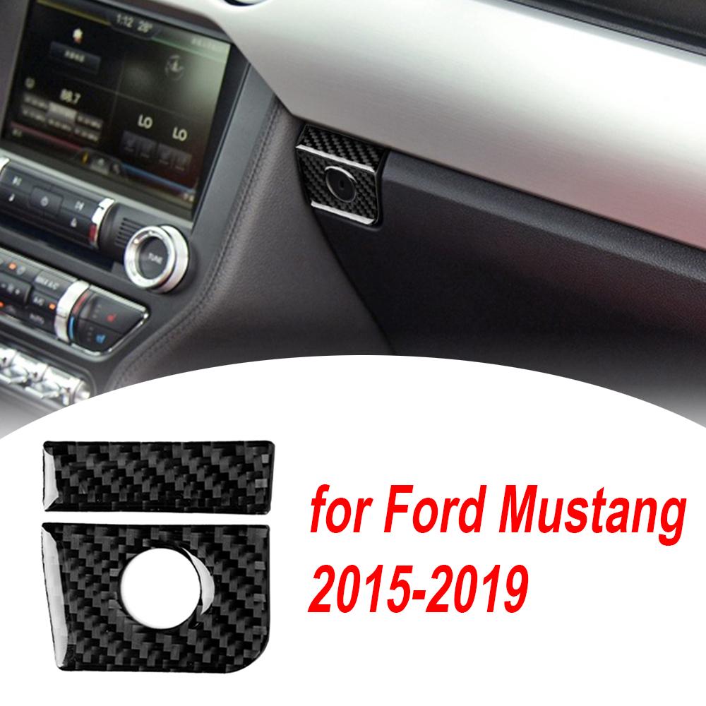 Carbon Fiber Air Conditioner Outlet Panel Cover Trim For Ford Mustang 2014-2018