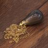1Pc, Crystal Perfume Bottle Pendant Necklace - Natural Stone Charms with Golden Chain | Boho Chic Jewelry, Gifts for Her, Women's Fashion Accessories
