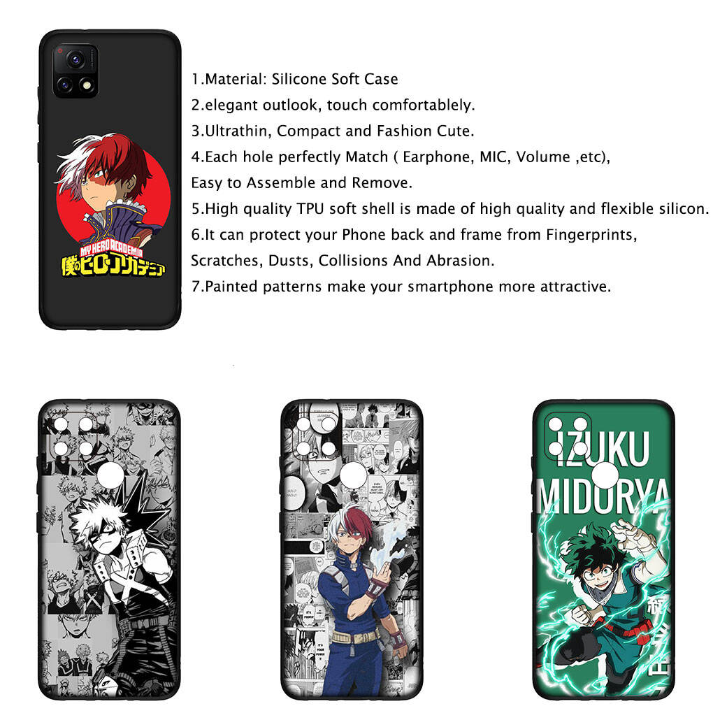 for iPhone 17 16 15 Xiaomi Poco Redmi Note 14 13 12 11 Pro Max Samsung Galaxy S25 S24 S23 OPPO Huawei Todoroki Shoto BNHA My Hero Academia Phone Case