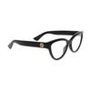 Gucci [Available prescriptions] Cat Eye Logo decoration, acetate cat eye optical frame, women's black Black 55 dust bag + glasses case (random color)