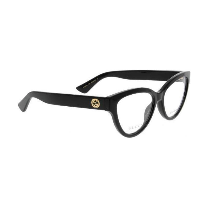 Gucci [Available prescriptions] Cat Eye Logo decoration, acetate cat eye optical frame, women's black Black 55 dust bag + glasses case (random color)