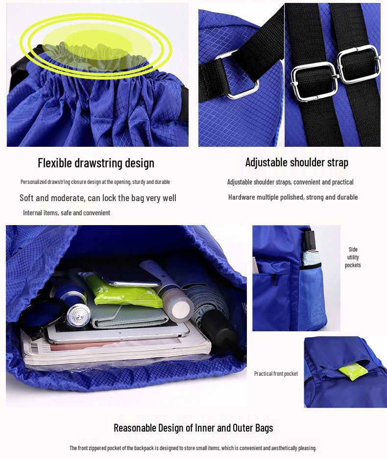 Portable Fitness Drawstring Backpack for Sports, Training, and Events