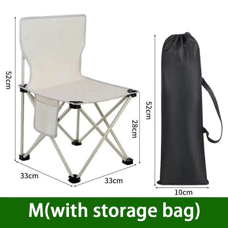 

Складной стул для улицы, портативный коврик для рыбалки, коврик для письма, ультралегкий складной стул для кемпинга M бежевый