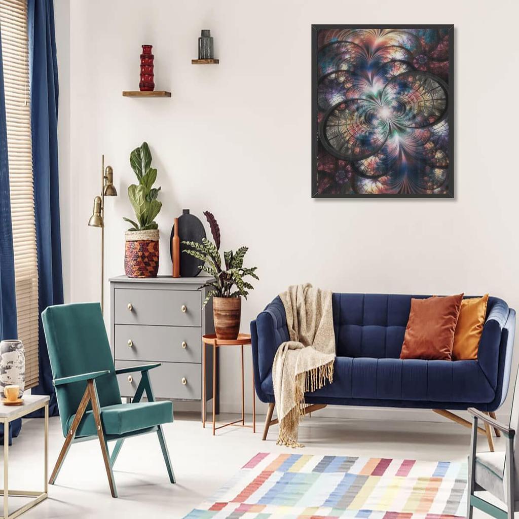 Kruhový ozdobný vzor pro malování diamantem 5d Diy Diamantové vyšívání Mosaic Cross Stitch Kit Home Decor 30x40cm/12x16inch