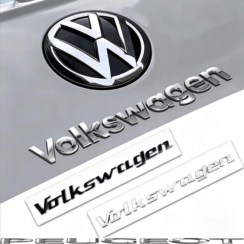 1Pcs 3D ABS Letter Emblem Car Rear Trunk Decals For VW GTI Golf Polo Tiguan Passat Touareg Jetta CC Badge Auto Accessory Hub Cap EE1
