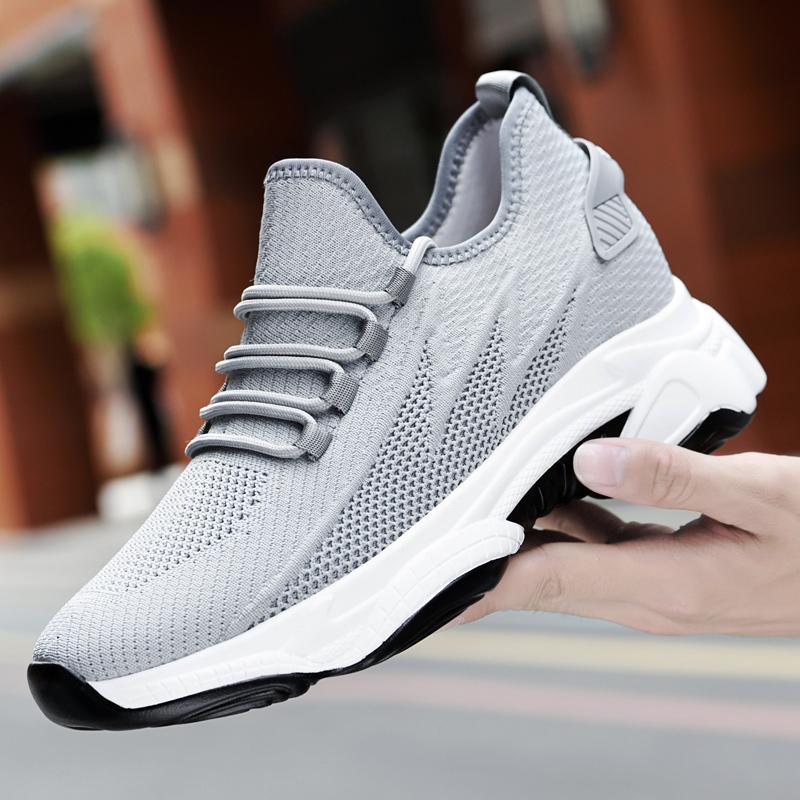 

2026 New Sneakers Men Elevator Shoes Height Increase Shoes For Men Casual Insole Optial Heels Moccasins Taller Male Sports 46 сірий