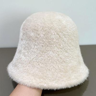 Plush Fisherman's Hat Children Autumn and Winter Warm Knitted Bucket Hat Fashion Windproof Basin Hat