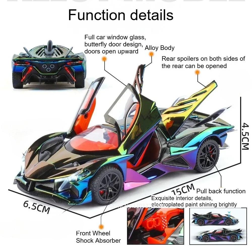 1:32 Apollo Evo Hellcat Miniatur Sportwagen Diecast Legierungsmodelle Spielzeug Vorderradlenkung Stoßdämpfung Autos Sammelgeschenke