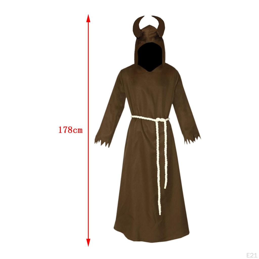 Cosplay Costume Robe with Hood Dress up Hooded Uniform Knight Witch Cape for Carnival Party