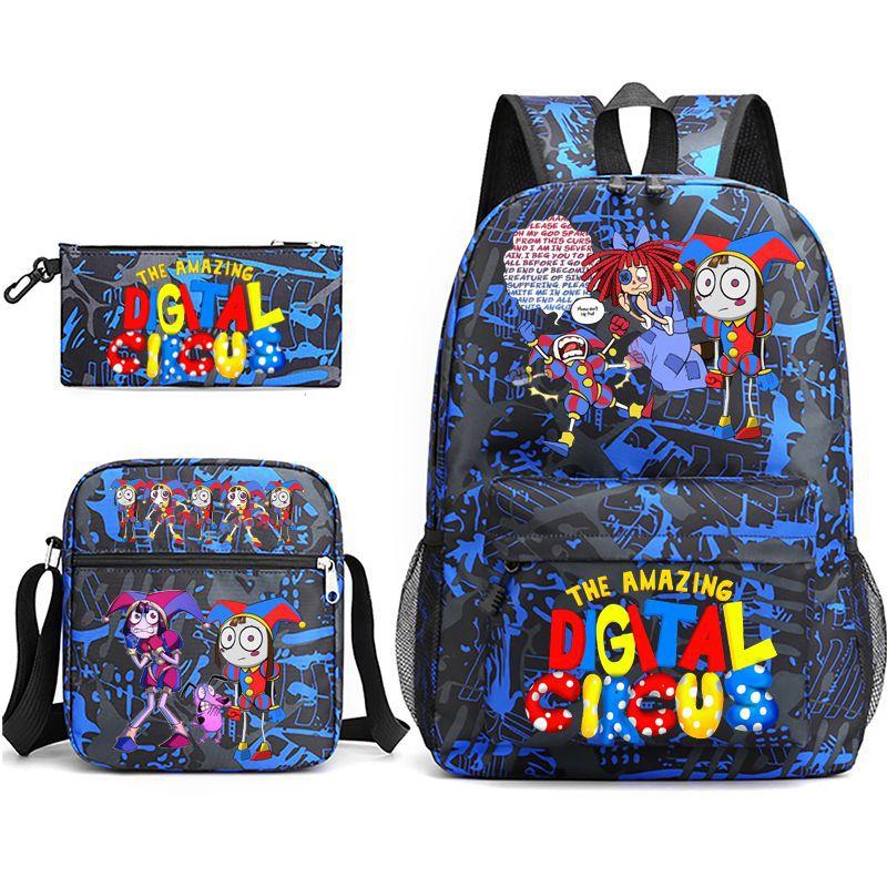3-delige Schoolrugzakset voor Studenten Grote Capaciteit Oxford Stof Schooltas met Schouderband en Etui 3-piece school bag set
