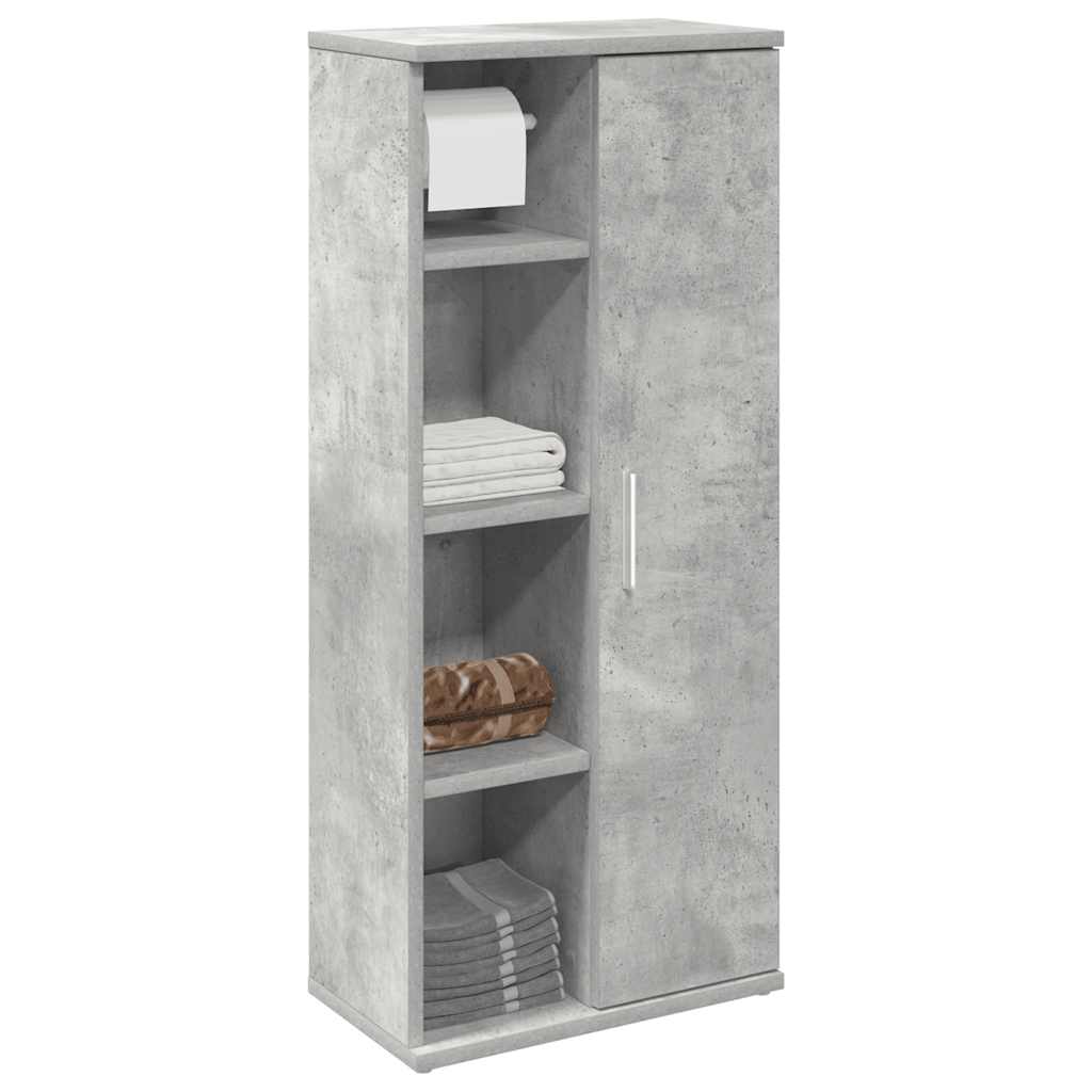Bathroom Cabinet with Toilet Paper Holder Concrete Grey 39 X 22 X 90 Cm