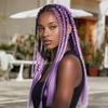 Purple Braiding Hair Extensions Pre Stretched Soft Synthetic Jumbo Braids DIY Ponytail for Party Special Events Festival Costume