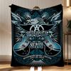 Classic Band Aerosmith Throw Soft Coral Fleece Blanket 310gsm Fluffy Warm Throw for Sofa Bed Couch Bedroom Decor