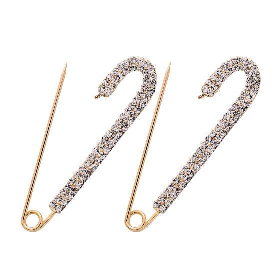 2Pcs Cardigan Large Pins Safety Pin Design Bee Shape Brooch золотистый