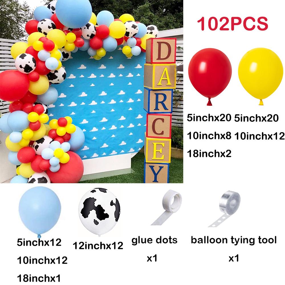 Red Green Blue Yellow Balloons Garland Arch Kit Latex Ballon Set Carnival Circus Toy Themed Party Birthday Decoration Air Globos