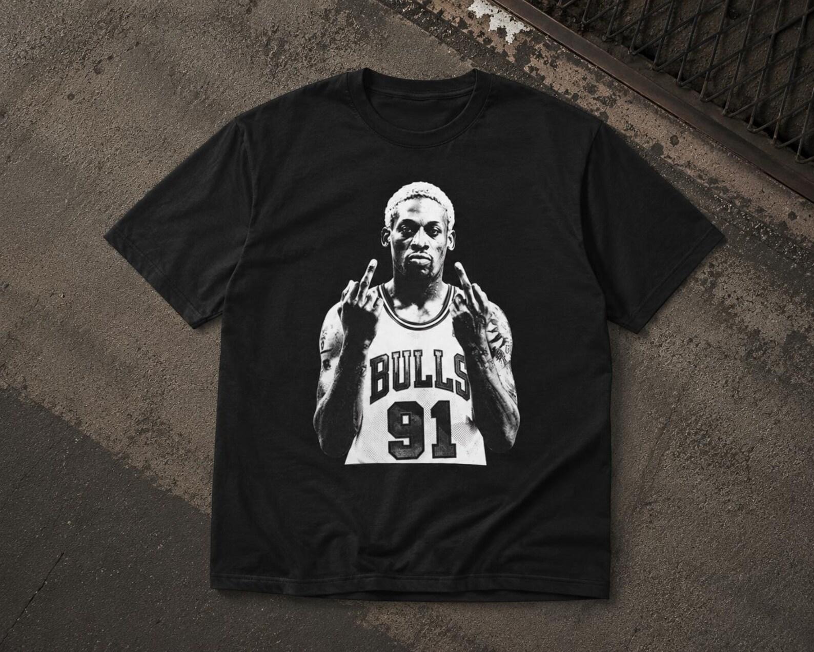 Vintage Bulls 91 Graphic Tee, Y2K Basketball Shirt, Retro Streetwear Tee, Dennis Rodman Inspired Tshirt, Oversized Graphic Tee 2XL