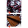 Men Winter Fleece Thickened Plaid Stand Collar Long Sleeve Business Casual Shirt
