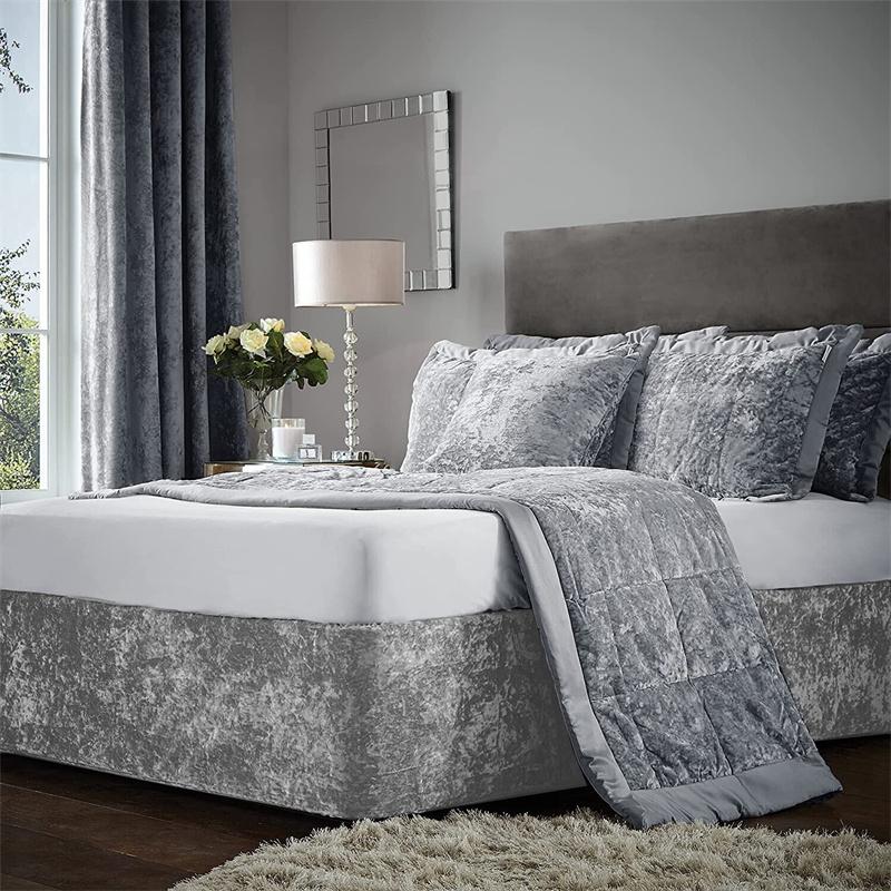 Top Quality Thicken Bed Base Wrap Skirts Valance-Crushed Velvet Divan Frame Cover- Fully Elastics and Three Sides Fabric
