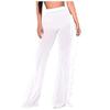 Women's Pleated Mesh Trousers Thin Transparent Irregular Full Length Pants