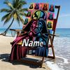 Custom Name Personalized Star Wars Print Beach Towel, for Trip Camping Beach Party Home Decor, Birthday Gift for Family & Friends