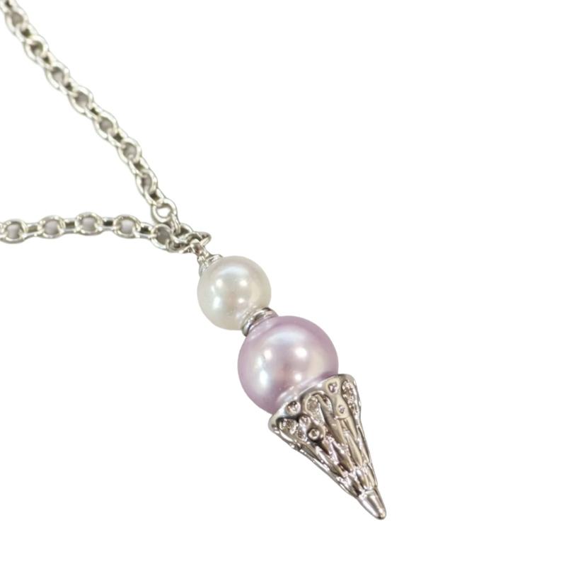 Premium Copper Alloy Ice Cream Pearls Necklace Resin Accent Sturdy for Daily Wear Fashion Accessory Sweet Charm