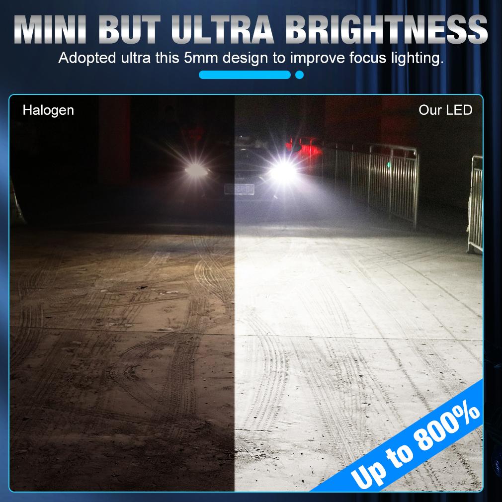 2Pcs 50000LM 4 Sides Canbus H7 Led Car Headlight Bulbs 140W 360 Turbo H11 H1 HB3 9005 HB4 9006 Copper Tube External Drive Auto Headlamp 6500K White