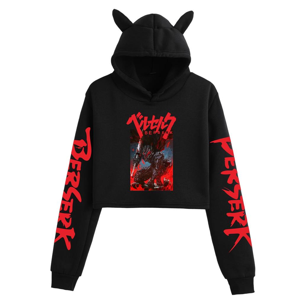 Berserk Wind Legend Printed Cat Ear Women's Hoodie, Autumn/Winter