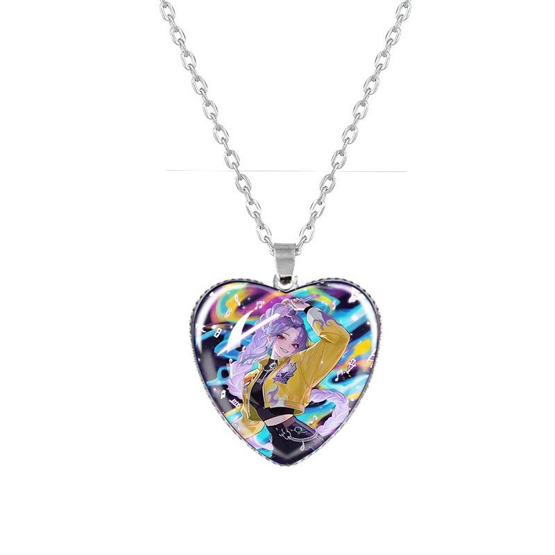 Kpop Demon Hunters Peach Heart Necklace: Anime-Inspired Jewelry for Fans