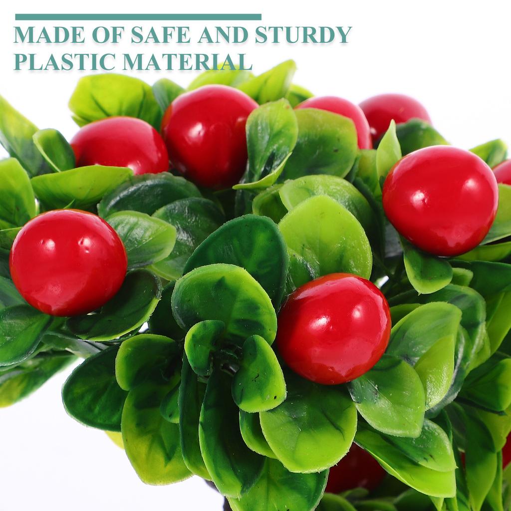 Artificial Fruit Tree with Pot Realistic Faux Bonsai Decor Safe Sturdy Plastic Material Lightweight Indoor Outdoor Tabletop