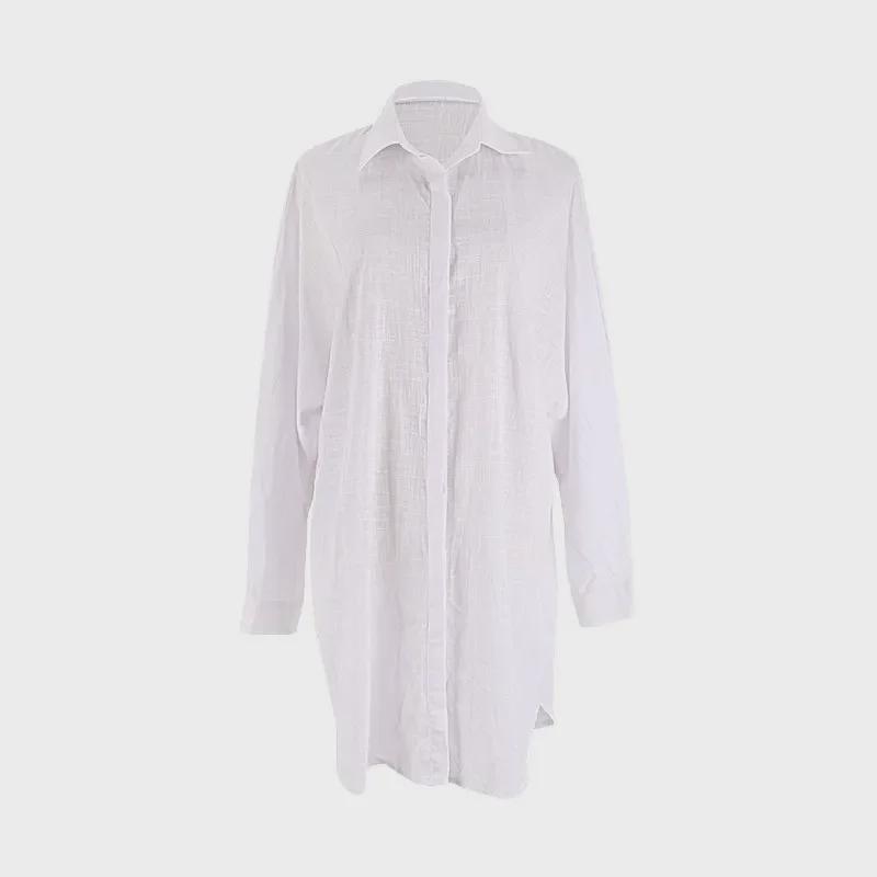 European & American Cotton Cardigan: Beachy Bikini Cover-Up & Swimsuit Shirt
