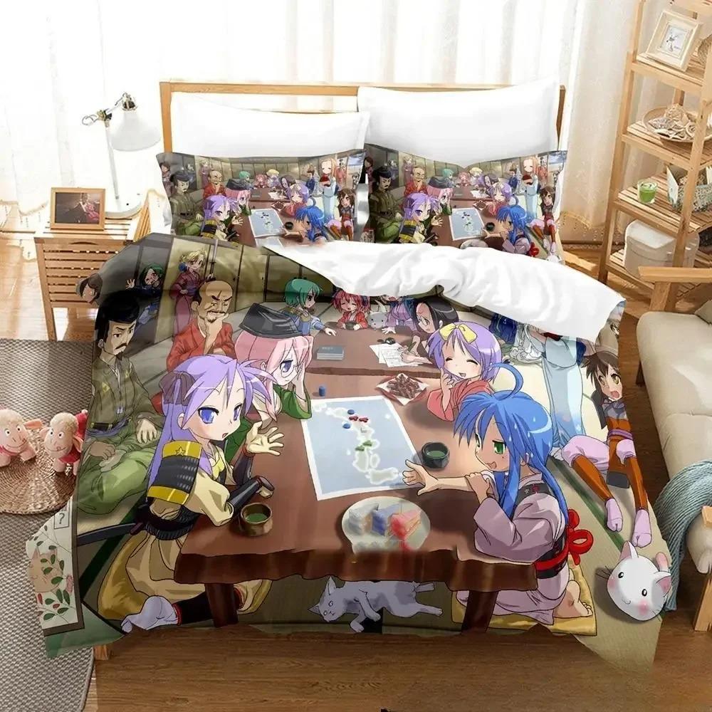 3D Anime Konata Izumi Lucky Star Bettwäsche-Set Bettbezug Bettset Steppdeckenbezug Kissenbezug Steppdecke King Queen Size Jungen Erwachsene