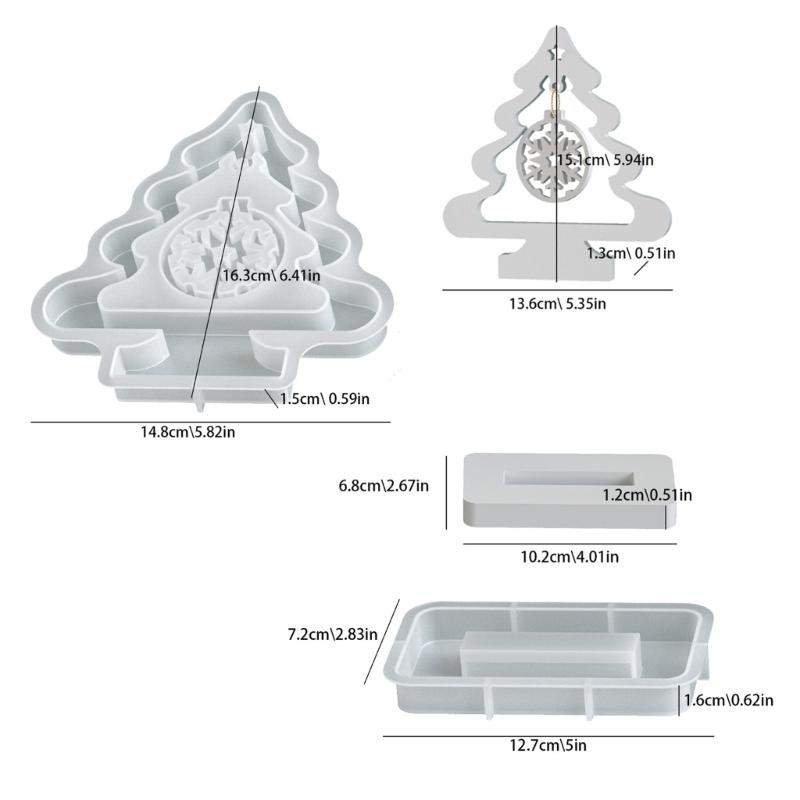Snowman Silicone Molds Christmas Tree Candle Silicone Mould For Epoxy Resin Handmade Candle Soap Chocolate Baking Tool
