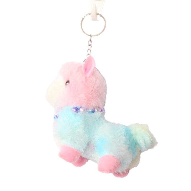 New Cute and Cute Colored Pearl Alpaca Plush Toy Doll Pendant Doll Bag Hanging Decoration