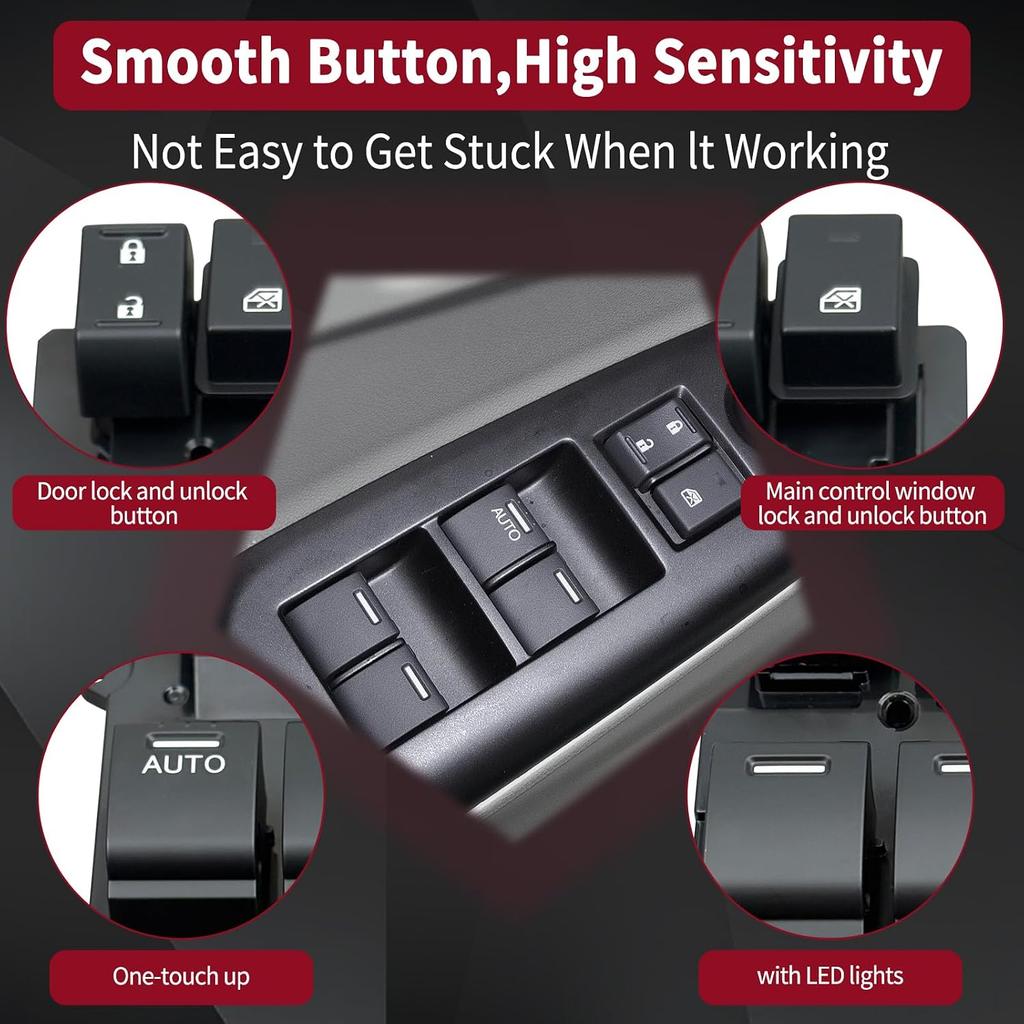 OE Power Window Switch for 2014-2016 Honda Civic | Fits 2014-2016 Honda Civic driver side; direct replacement for OE# 35750-T0A-H12 & 35750-T0A-H11.