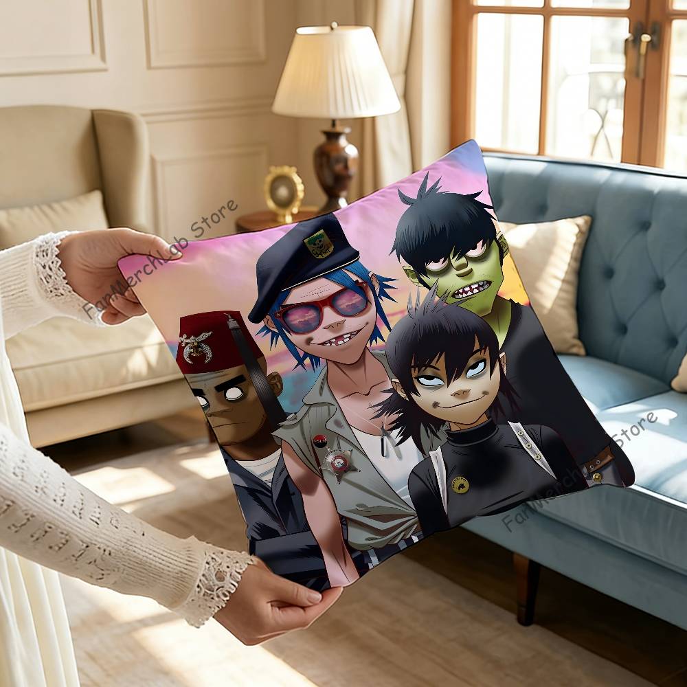 GGorillaz Rock Band Cushion For Bedroom Car Coffee Shop Room and Living Room Sofa Decorative Pillow Cover Case