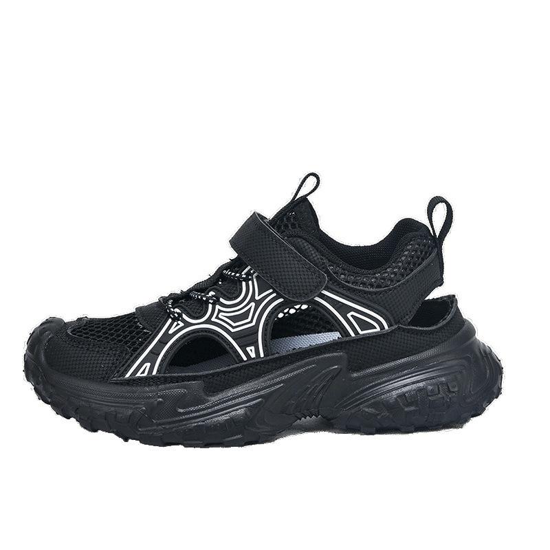 Children's sports shoes 2025 summer breathable hollow frame shoes boys bag head anti-collision youth running shoes